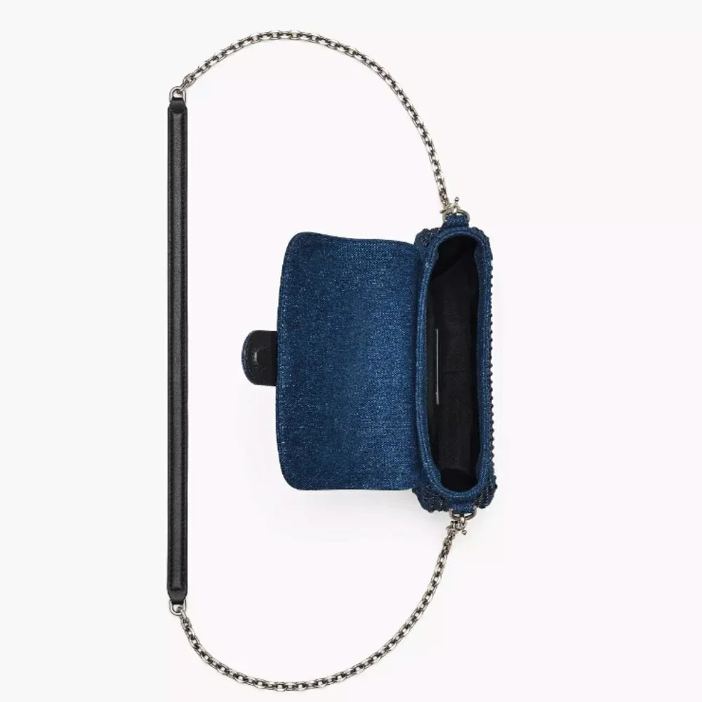 NWT！NEW！Marc Jacobs The Crystal Denim Clover Shoulder Bag -2 straps 3 uses
